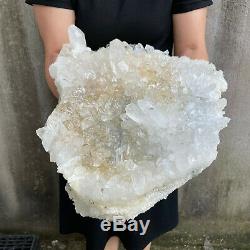 36.8lbs Clair Énorme Quartz Cluster Naturel Cristal Minéral Des Échantillons De Guérison