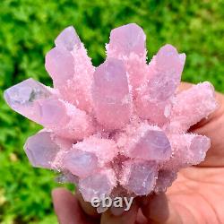 370G Nouveau cluster de cristaux de quartz rose Phantom récemment découvert.
