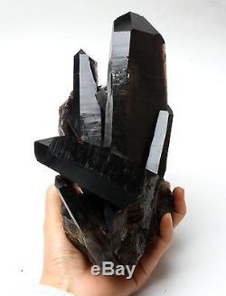 3755g Rare Incroyable Beau Noir Quartz Crystal Cluster Spécimen Minéral