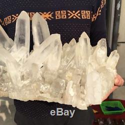 37lb 19 Top! Naturel Belle Rock Cristal Quartz Cluster Spécimen Fn21