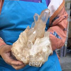 4.02lb Grand Cristal Blanc De Quartz Naturel Cluster Rough Spécimen Healing