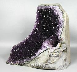 4.09lb Naturel Uruguayan Amethyst Geode Crystal Cluster Deep Purple Specimen