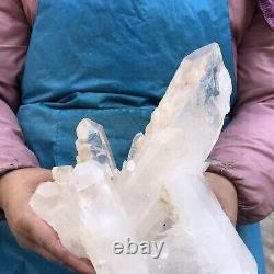 4.13LB spécimen en grappe de cristal de quartz blanc transparent naturel pour la guérison 838