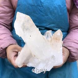 4.13LB spécimen en grappe de cristal de quartz blanc transparent naturel pour la guérison 838