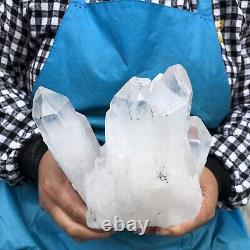 4.15lb Naturel Blanc Transparent Quartz Cristal Cluster De Guérison Des Spécimens