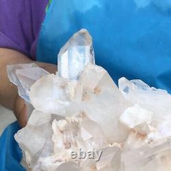 4.24lb Grande Pierre Naturelle De Guérison Des Spécimens En Cristal Blanc Quartz