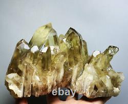 4.37lb Naturel Clair Fumé Citrine Quartz Crystal Cluster Point Healing Minéral