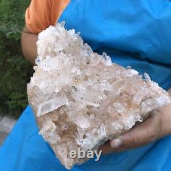 4.44lb Naturel Blanc Clair Quartz Cristal Cluster Spécimens De Guérison De La Toux