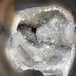4.48lb Cristal De Quartz Géode Agate Naturel Spécimens De Guérison At1936