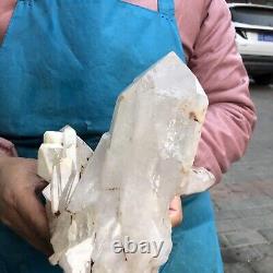 4.4LB spécimen de grappe de cristaux de quartz blanc transparent naturel pour guérison 510