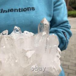4.53lb Naturel Blanc Transparent Quartz Cristal Cluster Specimenhealing 1155