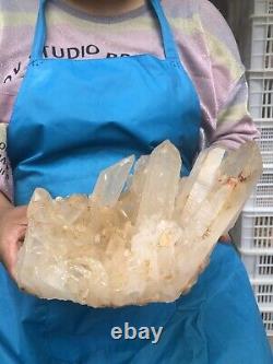 4.59lb Grand Cristal Blanc De Quartz Naturel Cluster Rough Spécimen Healing