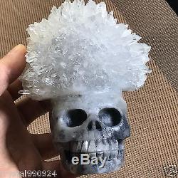 4.6 Clear Cluster Natural Quartz Skull Sculpté Realistic Crystal Healing