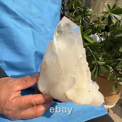 4.62LB Specimen de grappe de cristaux de quartz fumé naturel de couleur claire pour guérison 2100g