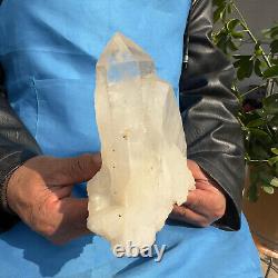 4.62LB Specimen de grappe de cristaux de quartz fumé naturel de couleur claire pour guérison 2100g