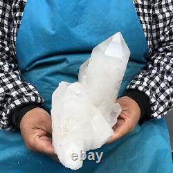 4.64lb Grand Cristal Blanc De Quartz Naturel Cluster Rough Spécimen Healing