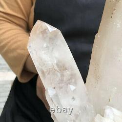 4.76lb Naturel Blanc Clair Quartz Cristal Cluster De Guérison Dure Specimen