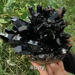 4.86lb Natural Beautiful Black Quartz Crystal Cluster Mineral Specimen Rare 419b