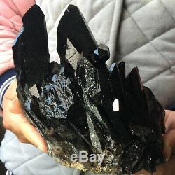 4.8lb Tibet Noir Cristal De Quartz Cluster Rugueux Guérison Minérale Des Échantillons