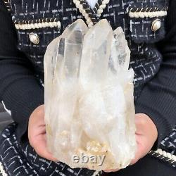 4.92lb Grande Pierre Naturelle De Guérison Des Spécimens En Cristal Blanc À Quartz