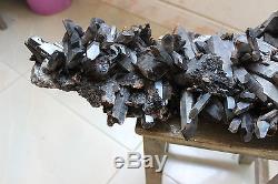 41.85lbs 19 KG Naturel Beau Noir Cristal De Quartz Cluster Tibétain Spécimen
