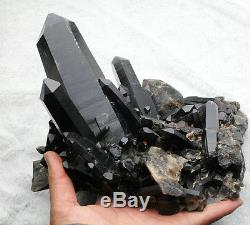 4187g Rare Beautiful Black Quartz Crystal Cluster Tibetan Specimen