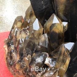 44.88lb Cluster Smokey Naturel Spécimen Minéral Quartz Cristal De Guérison At3647