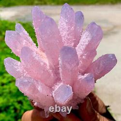 460G Nouvelle trouvaille Cluster de cristaux de quartz rose Phantom Spécimen minéral de guérison