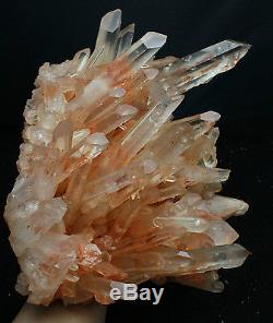 4627g Aaa +++ Clear Natural White Quartz Pink Skin Crystal Cluster Specimen