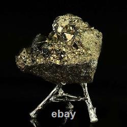 462g Natural Pyrite Crystal Quartz Cluster Mineral Specimen Cadeau De Décoration
