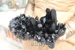 4800g Natural Beautiful Black Quartz Crystal Cluster Tibetan Specimen # 504