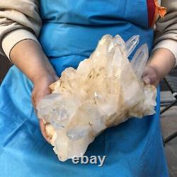 4930g Spécimen minéral en cristal de quartz naturel clair, décoration de grappe de cristaux.