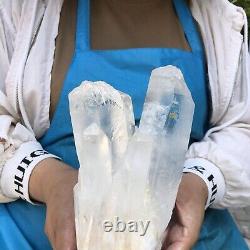 4LB Beau spécimen de groupe de cristaux de quartz blanc naturel clair