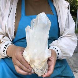 4LB Groupe brut de spécimen de guérison en cristal de quartz naturel blanc clair