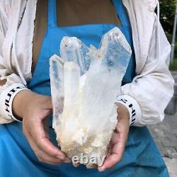 4LB Groupe brut de spécimen de guérison en cristal de quartz naturel blanc clair