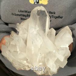 4lb Énorme Naturel Cristal Blanc Clair Quartz Cluster Mineral Specimen Healing