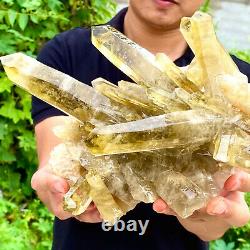 5.08lb Natural Citrine Cluster Mineral Specimen Quartz Crystal Healing F274
