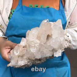 5.17lb Naturel Blanc Transparent Quartz Cristal Cluster Specimenhealing 456
