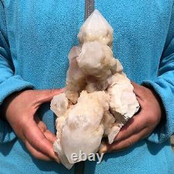 5,2 LB Quartz naturel blanc cristal Cluster spécimen minéral guérison