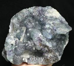 5.23 lb Mélange naturel de couleurs de fluorite & spécimen minéral de cristal de calcite en amas