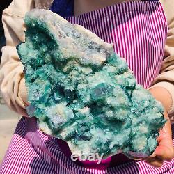 5.25lb Naturel Fluorite Verte Quartz Cristal Cluster Mineral Specimen