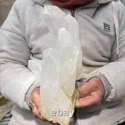 5,2lb Beau spécimen minéral brut de cristal de quartz blanc pour guérison