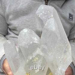 5,2lb Beau spécimen minéral brut de cristal de quartz blanc pour guérison