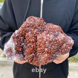 5,5LB Améthyste Naturelle en Grappe à Coiffe Rouge - Spécimen Minéral - Cristal de Quartz Guérison