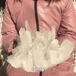 5.91lb Grande Pierre Naturelle De Guérison Des Spécimens En Cristal Blanc À Quartz