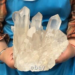 5.94lb Grand Cristal Blanc De Quartz Naturel Cluster Rough Spécimen Healing