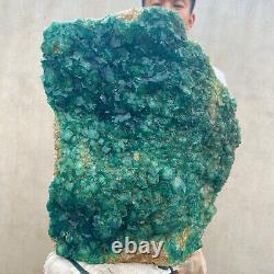 52,7 livres - Gros échantillon minéral de cristal de quartz fluorite vert NATUREL en forme de cube
