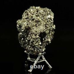 533g Natural Pyrite Cristal Quartz Cluster Mineral Specimen Cadeau De Décoration