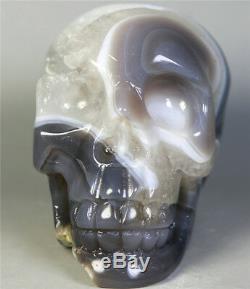 541g Naturel Agate Geode Pierre De Cristal Sculpté Skull Cluster Squelette Guérison