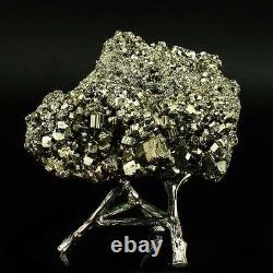 579g Natural Pyrite Cristal Quartz Cluster Mineral Specimen Cadeau De Décoration